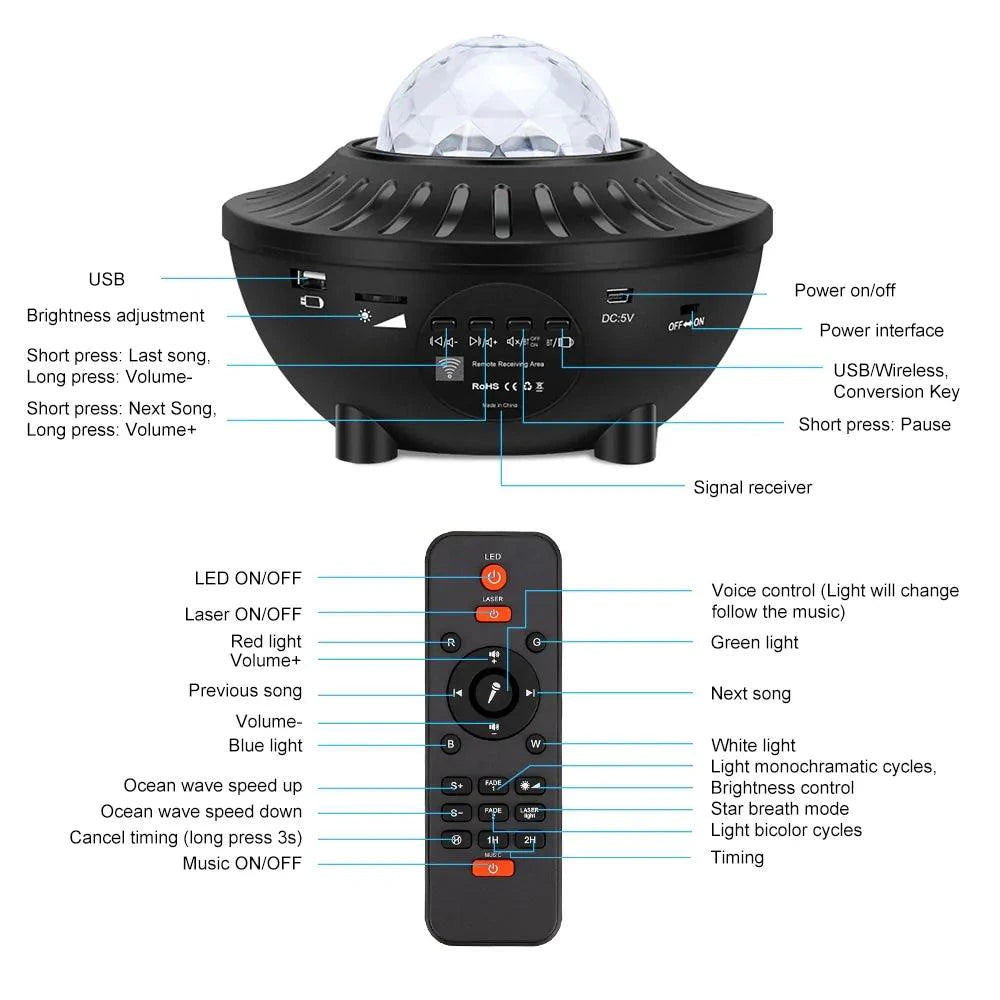 LED Star Galaxy Projector Lamp - MANDOTOS