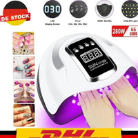 Mandotos LED UV gel nail curing lamp with digital display for quick, efficient nail curing at home or salon.