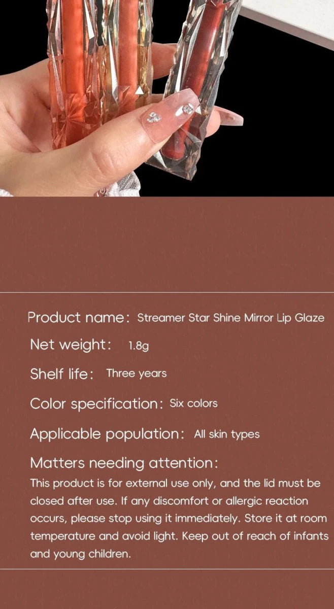 Long-Lasting Lip Gloss - Moisturizing Waterproof Mirror Finish - MANDOTOS