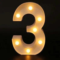 Mandotos luminous letter lights spelling out a word, mounted on a wall with a warm glow for decorative room lighting.