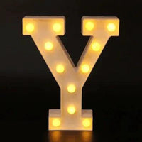 Mandotos luminous letter lights spelling out words, mounted on wall, illuminated with warm glow, decorative LED lighting for room decor.
