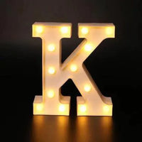 Mandotos luminous letter lights spelling out decorative characters on a wall for cozy home ambiance.