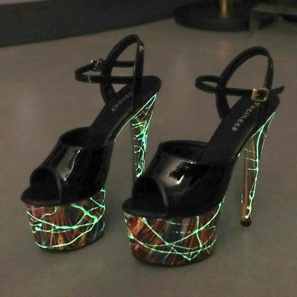 Lustrous Leather Stilettos - MANDOTOS