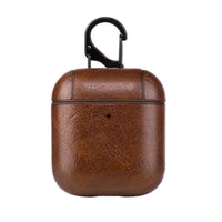 Mandotos luxury leather AirPod protector case with precise cutouts, designed for stylish and durable protection of wireless earbuds.