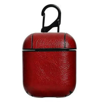 Leather protector case for AirPods by MANDOTOS, featuring a sleek, luxurious leather design and precise cutouts for easy access.