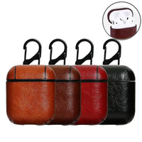 Mandotos Luxury AirPod leather protector in sleek black, designed to safeguard and enhance the look of your AirPods.