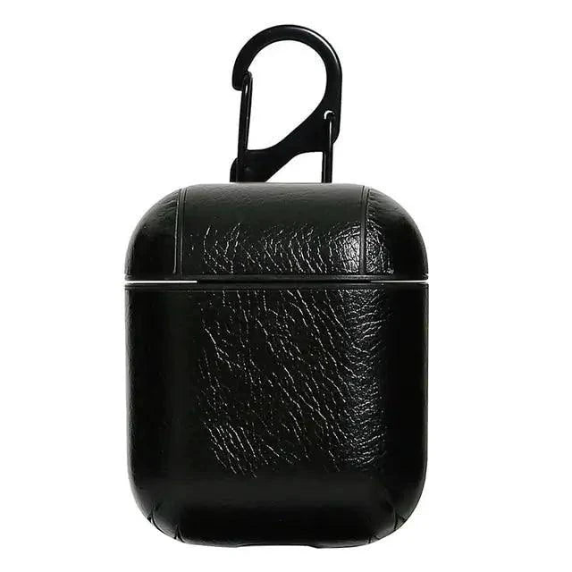 Luxury MANDOTOS AirPod leather protector case, soft brown leather with precise cutouts, designed to safeguard and style your AirPods.