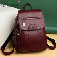 Mandotos luxury embossed leather backpack with stylish design, top handle, and adjustable shoulder straps for casual and professional use.