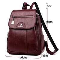 Luxury embossed leather backpack by MANDOTOS featuring stylish design and textured leather finish for everyday use.