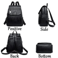 Luxury embossed leather backpack by MANDOTOS featuring textured leather and sleek design, with adjustable straps and stylish accents.