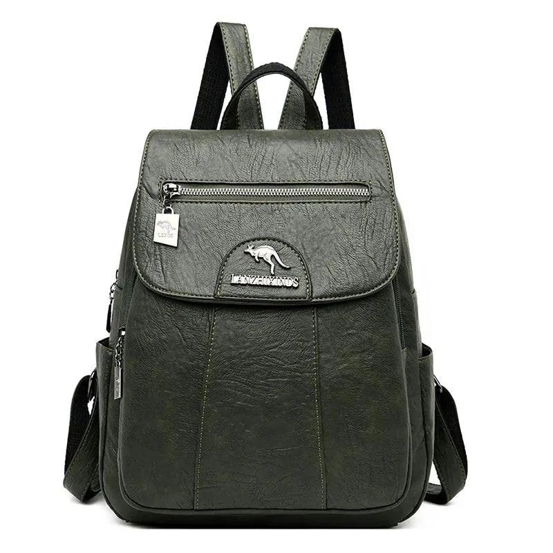 Luxury embossed leather backpack by MANDOTOS featuring a sleek design and detailed craftsmanship, suitable for stylish everyday use.