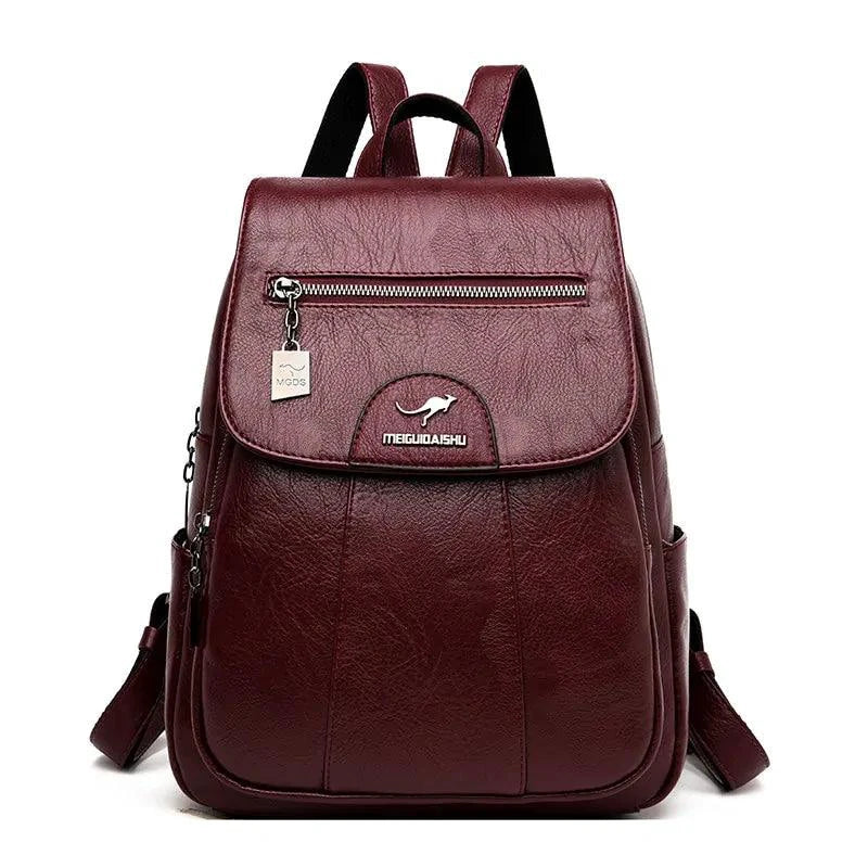 Luxury embossed leather backpack by Mandotos featuring a stylish design, sturdy straps, and textured surface for everyday use.