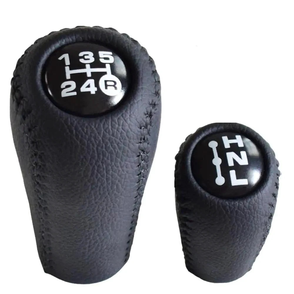 Luxury leather gear shift kit by MANDOTOS, featuring a sleek, high-quality leather cover for automatic or manual gear shifters.
