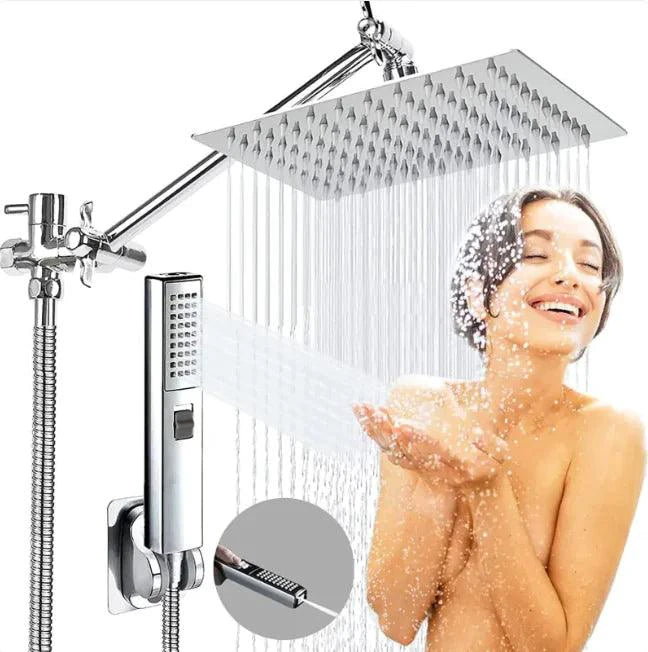 Mandotos luxury stainless steel multifunction shower set with adjustable showerhead and handheld spray for modern bathroom use