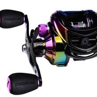 Mandotos MagnaCast precision fishing reel with detailed components and sleek design, ideal for freshwater and saltwater fishing.