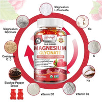 Magnesium Glycinate Gummies - Calm, Relieves Stress, Promotes Sleep, Support Memory, Concentration & Muscle Spasms - 120pcs MANDOTOS