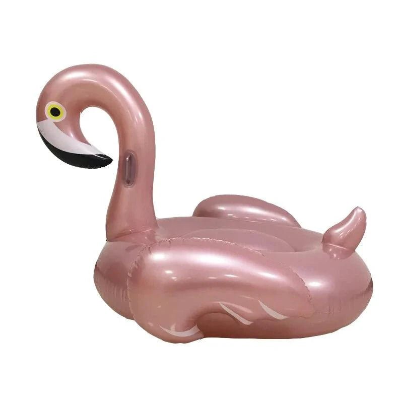 Mandotos Majestic Flamingo and Unicorn Pool Floats floating in a pool, featuring vibrant colors and playful designs.