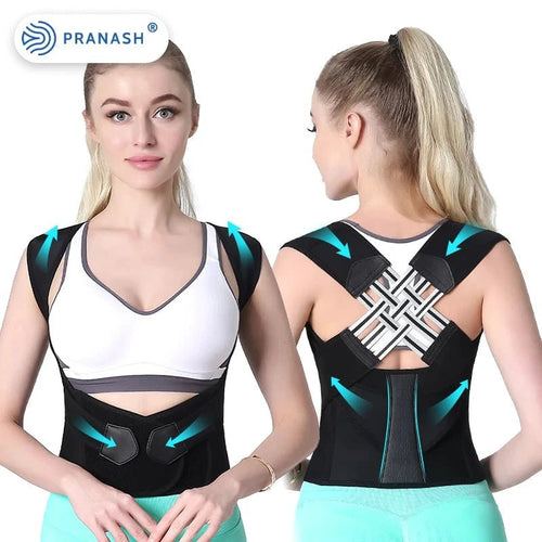 Mandotos adjustable back posture corrector belt for men and women, designed to relieve pain and prevent slouching.