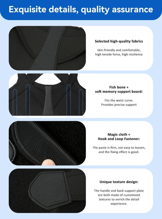 Mandotos adjustable back posture corrector belt for men and women, designed to improve posture and relieve back pain.
