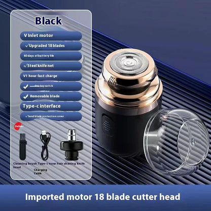 Mandotos Black Dual Purpose Capsule Shaver and Nose Hair Trimmer USB Rechargeable - MANDOTOS