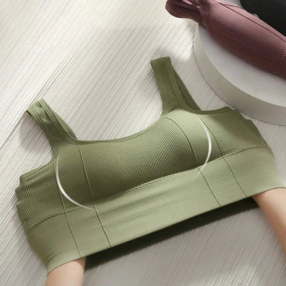 Mandotos Breathable Sports Bra Women Seamless Yoga Top Shockproof Crop Push Up Gym Workout - MANDOTOS