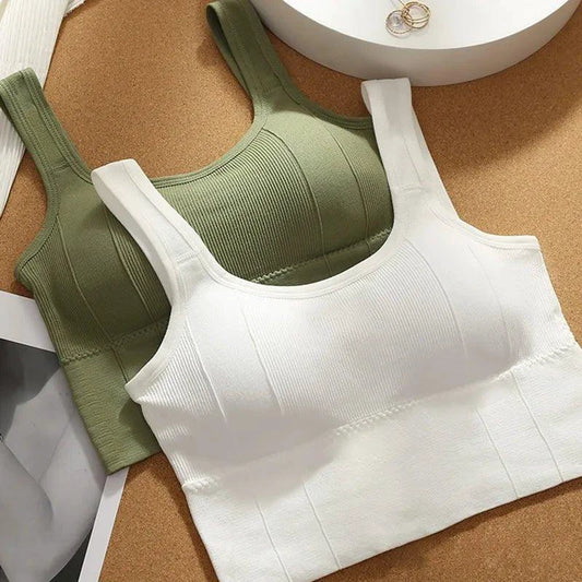 Mandotos Breathable Sports Bra Women Seamless Yoga Top Shockproof Crop Push Up Gym Workout - MANDOTOS