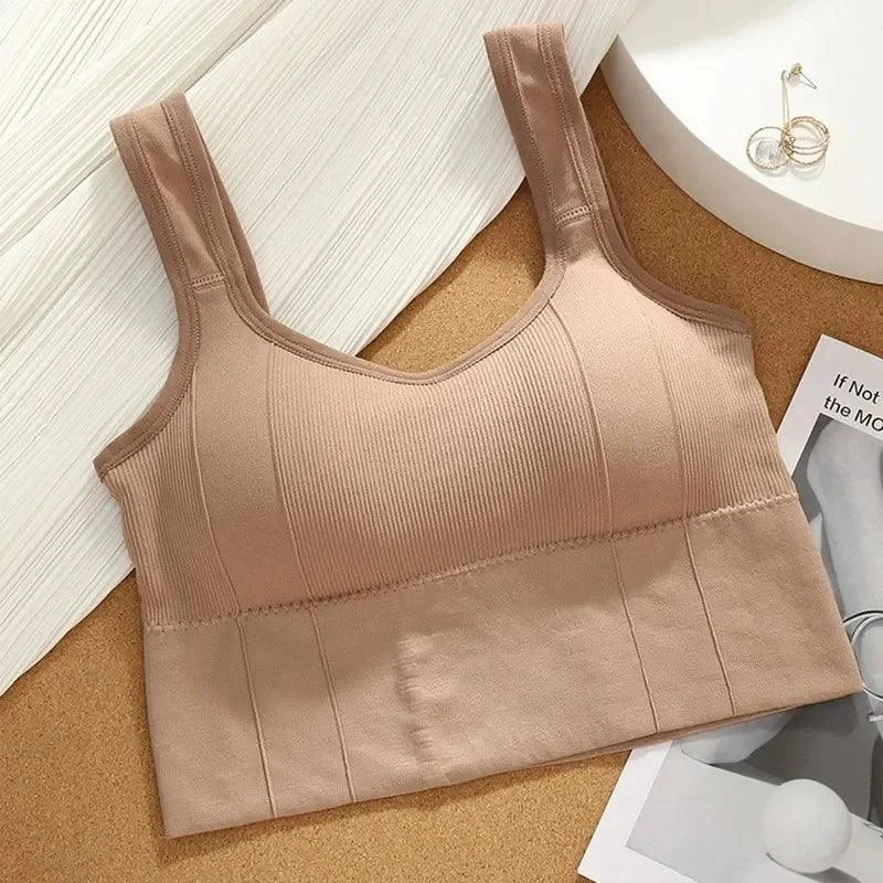 Mandotos Breathable Sports Bra Women Seamless Yoga Top Shockproof Crop Push Up Gym Workout - MANDOTOS