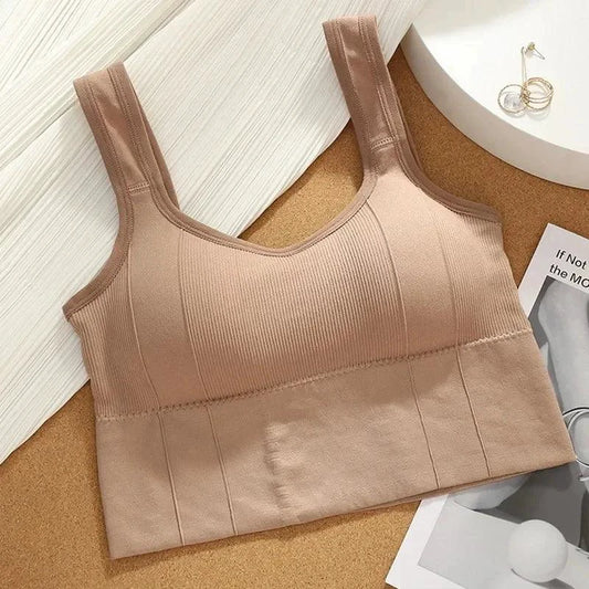 Mandotos Breathable Sports Bra Women Seamless Yoga Top Shockproof Crop Push Up Gym Workout - MANDOTOS