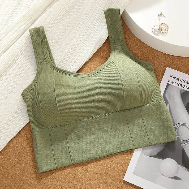 Mandotos Breathable Sports Bra Women Seamless Yoga Top Shockproof Crop Push Up Gym Workout - MANDOTOS