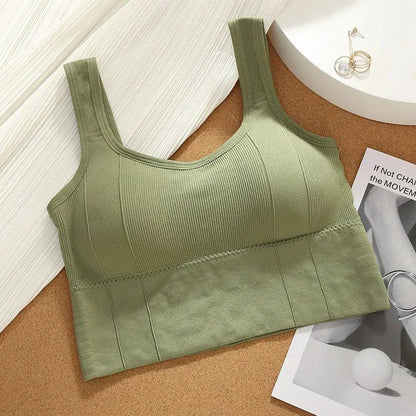 Mandotos Breathable Sports Bra Women Seamless Yoga Top Shockproof Crop Push Up Gym Workout - MANDOTOS