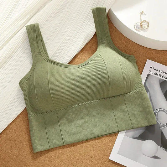 Mandotos Breathable Sports Bra Women Seamless Yoga Top Shockproof Crop Push Up Gym Workout - MANDOTOS