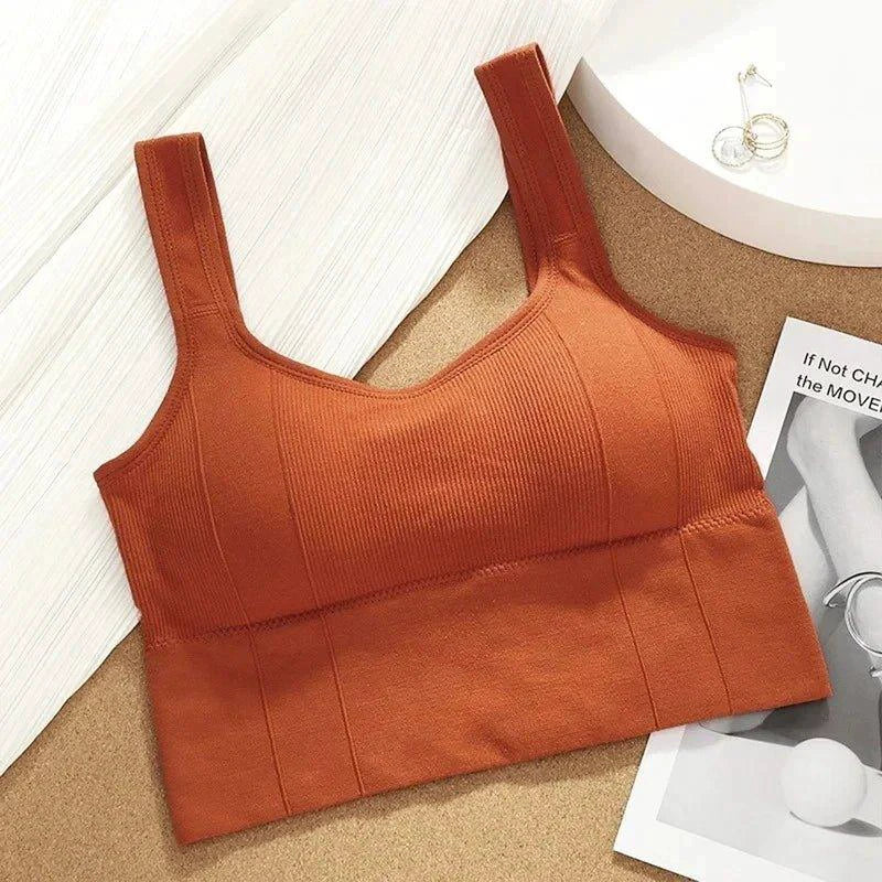 Mandotos Breathable Sports Bra Women Seamless Yoga Top Shockproof Crop Push Up Gym Workout - MANDOTOS