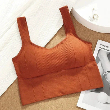Mandotos Breathable Sports Bra Women Seamless Yoga Top Shockproof Crop Push Up Gym Workout - MANDOTOS