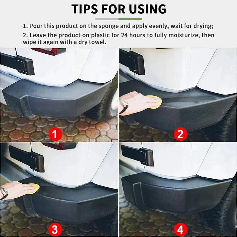 Mandotos Car Plastic Restorer Back to Black Gloss Renovator 50g For Plastic Leather Auto Care - MANDOTOS