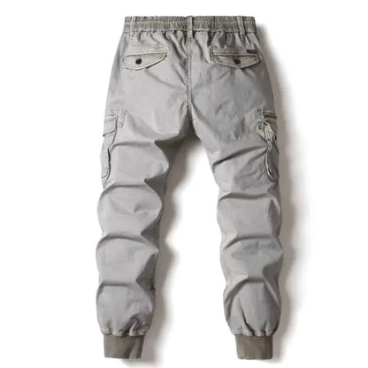 Mandotos Cargo Pants for Men Cotton Full Length Tactical Military Cargo Trousers Gray - MANDOTOS