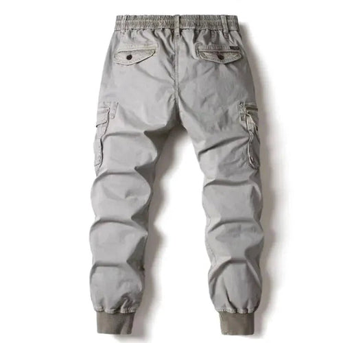 Mandotos Cargo Pants for Men Cotton Full Length Tactical Military Cargo Trousers Gray - MANDOTOS