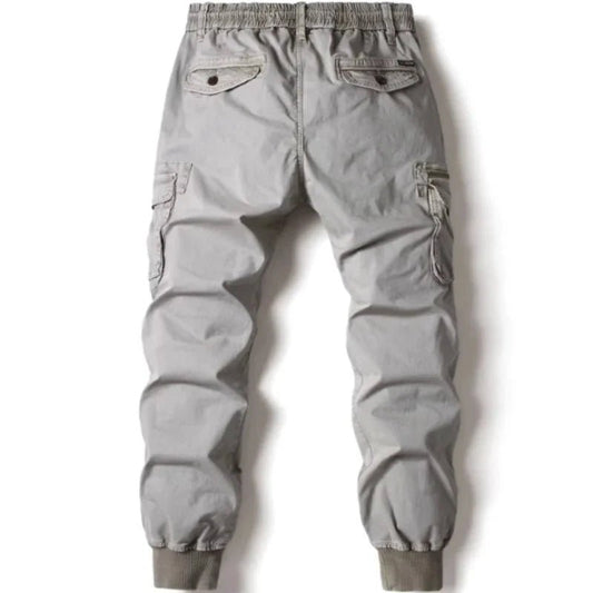 Mandotos Cargo Pants for Men Cotton Full Length Tactical Military Cargo Trousers Gray - MANDOTOS