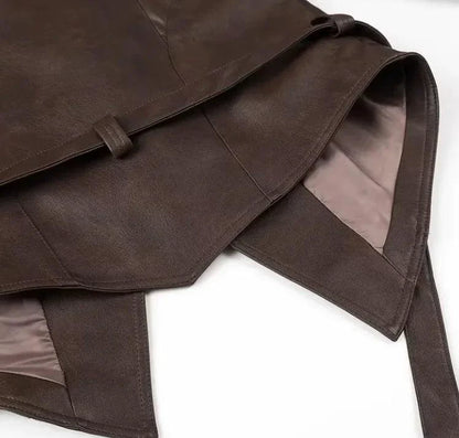 MANDOTOS Casual Long Sleeve Polyester Coat in Classic Brown with Loose Fit For Women Outerwear - MANDOTOS