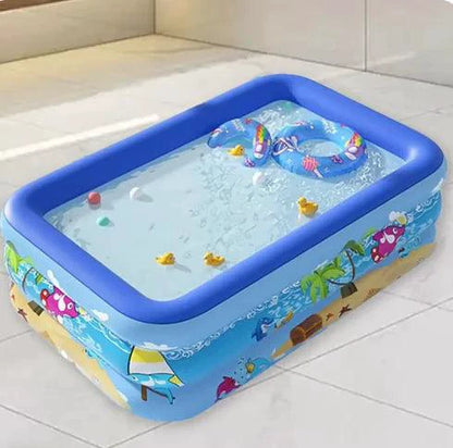 Mandotos Colorful Kids Inflatable Pool Durable PVC For Outdoor Backyard Summer Fun With Cartoon Graphics - MANDOTOS