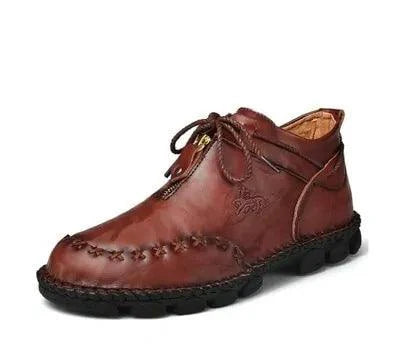 MANDOTOS Cowhide Leather Mens Boots Cushioned Insole Rugged Sole All Day Comfort Durable Construction - MANDOTOS