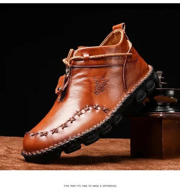 Cowhide Leather Men's Boots - MANDOTOS