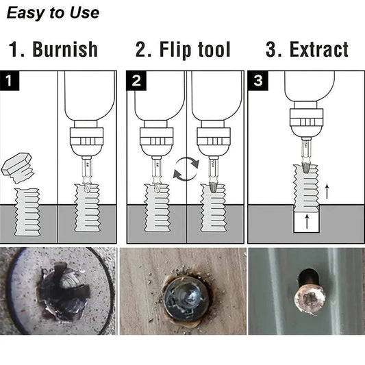 Mandotos damaged screw extractor set with 6 HSS drill bits for removing stripped or damaged screws and bolts.