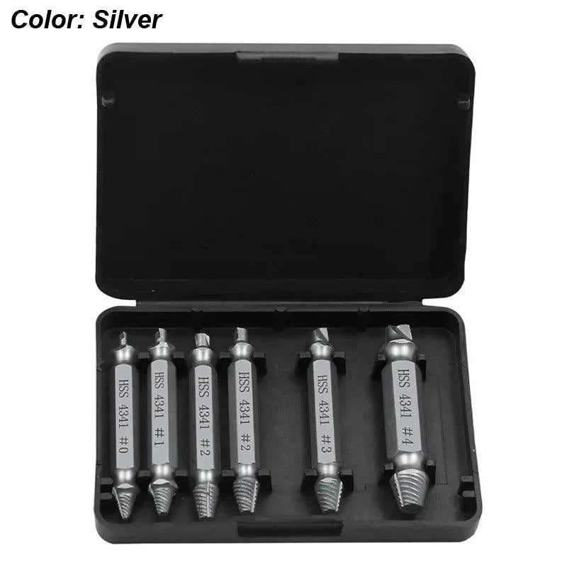 Mandotos Damaged Screw Extractor Set HSS Drill Bits 6 Piece Stripped Screws Remover - MANDOTOS