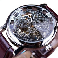 Mandotos men's mechanical watch with black dial and stainless steel band, showcasing classic design and precise craftsmanship.