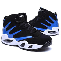 Mandotos men's air cushion basketball shoes with wear-resistant outsole and supportive design for active play.