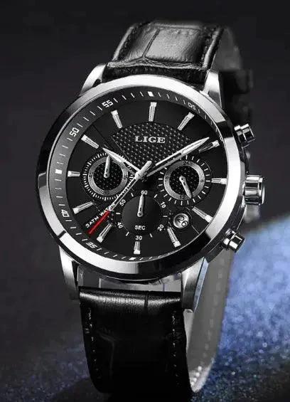 Mandotos men's fashion sport quartz clock watch with black strap and round dial, stylish accessory for men