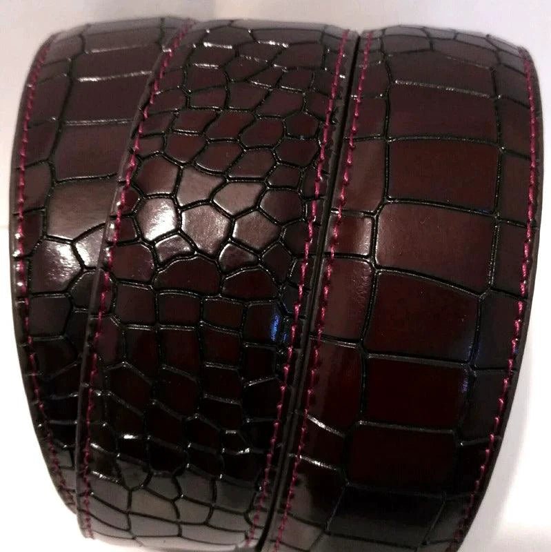 Men's Automatic Buckle Leather Belt - Leopard Sports Car Design - MANDOTOS