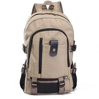 Men's canvas backpack by MANDOTOS with multiple compartments and adjustable straps, ideal for students and daily use.