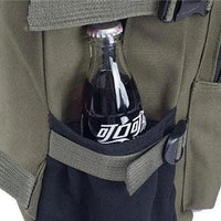 Mandotos men's canvas backpack with multiple compartments, suitable for students and daily use.