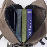 Mandotos men's canvas backpack with multiple compartments, ideal for students and everyday use.